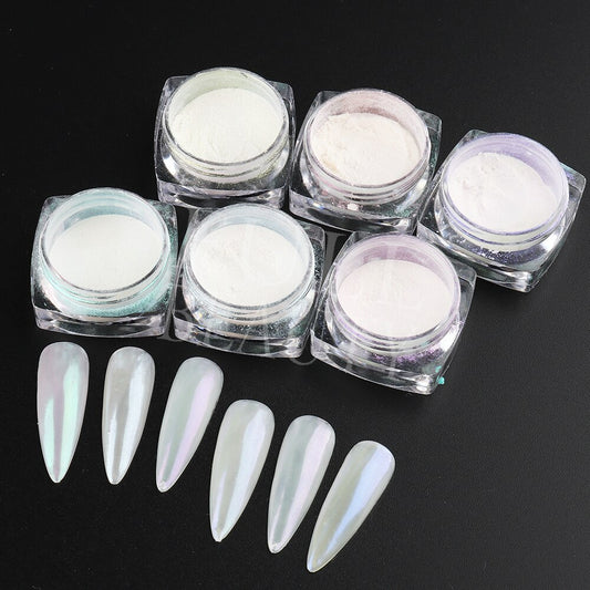 1Box Pearl Nail Powder Shimmer Rubbing Dust Mother Of Pearl Nail Art