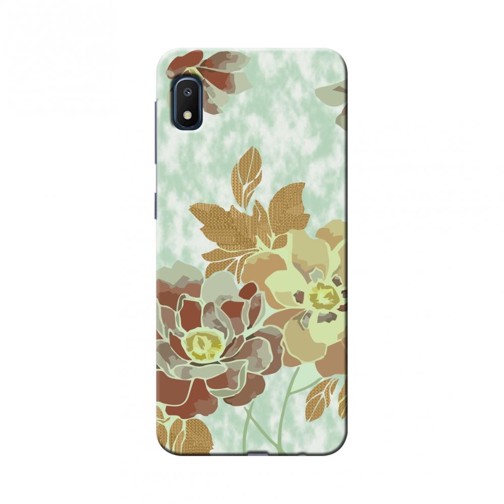 Poster floral and textured leaves- Cool aquamarine