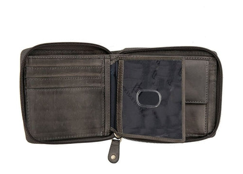 Ridgeback Mens Leather Zip Around Wallet - 6427