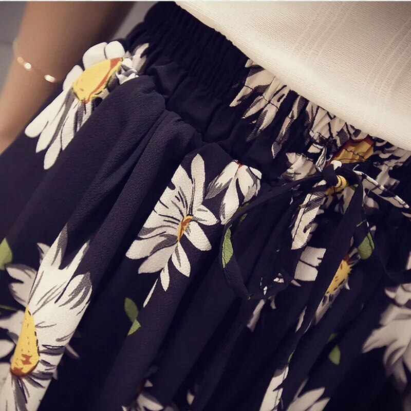 High Waist oversized floral Skirt shorts women korean Fashion Summer