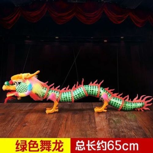 New Funny Toy Pull String Puppet Chinese Dragon Wooden Marionette