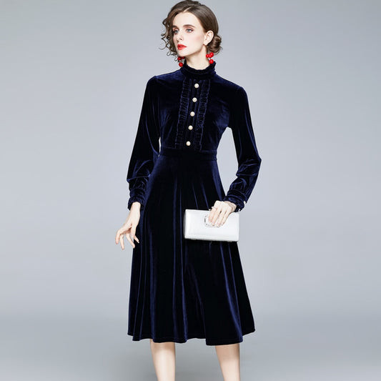 ZUOMAN Women Autumn & Winter Elegant Velvet Dress Festa High Quality