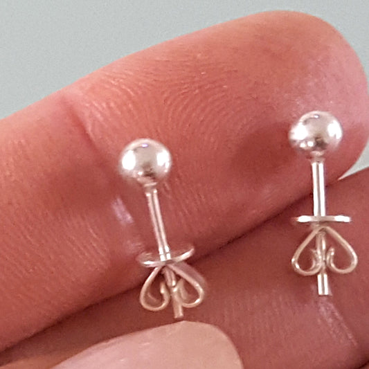 Sterling Silver 4 mm Ball Stud Earrings