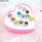 10pcs Children Kids Little Girl Gift Jewelry Adjustable Rings In Box