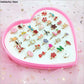 10pcs Children Kids Little Girl Gift Jewelry Adjustable Rings In Box