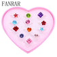 12/36pcs Children Mix Colorful Rhinestone Gem Rings Cute Jewelry