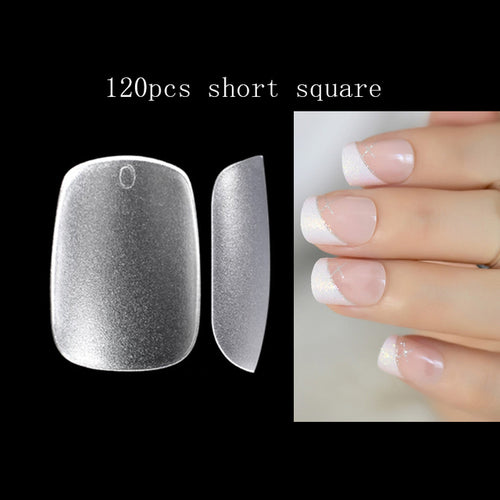 120Pcs Full Cover Press On Nail Tips Stiletto Almond Square Coffin