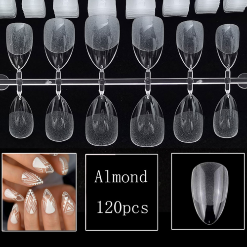 120Pcs Full Cover Press On Nail Tips Stiletto Almond Square Coffin