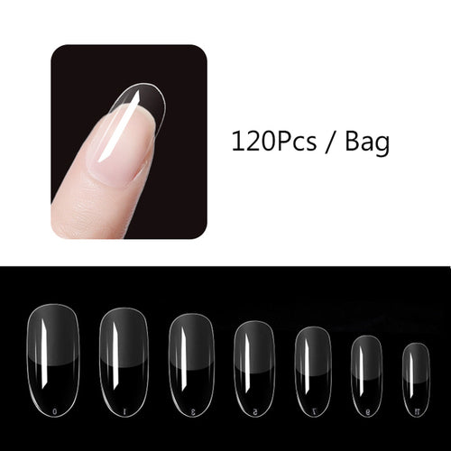 120Pcs Full Cover Press On Nail Tips Stiletto Almond Square Coffin