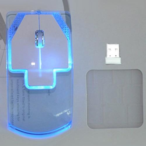 Creative Ultra-thin Transparent 2.4GHz Wireless Optical Luminous Mouse