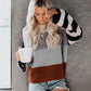 2021 Autumn and Winter  New Women Clothing Color Splicing Knitwear