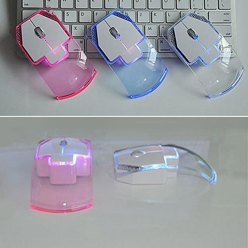 Creative Ultra-thin Transparent 2.4GHz Wireless Optical Luminous Mouse