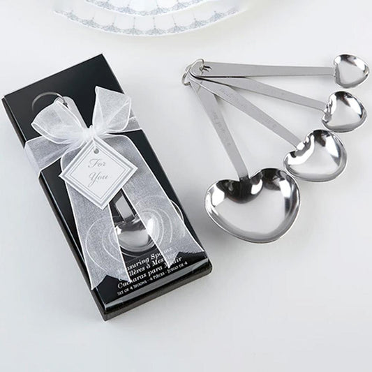Love Beyond Measure Heart Shaped Measuring Spoons - Wedding (Set of 4)