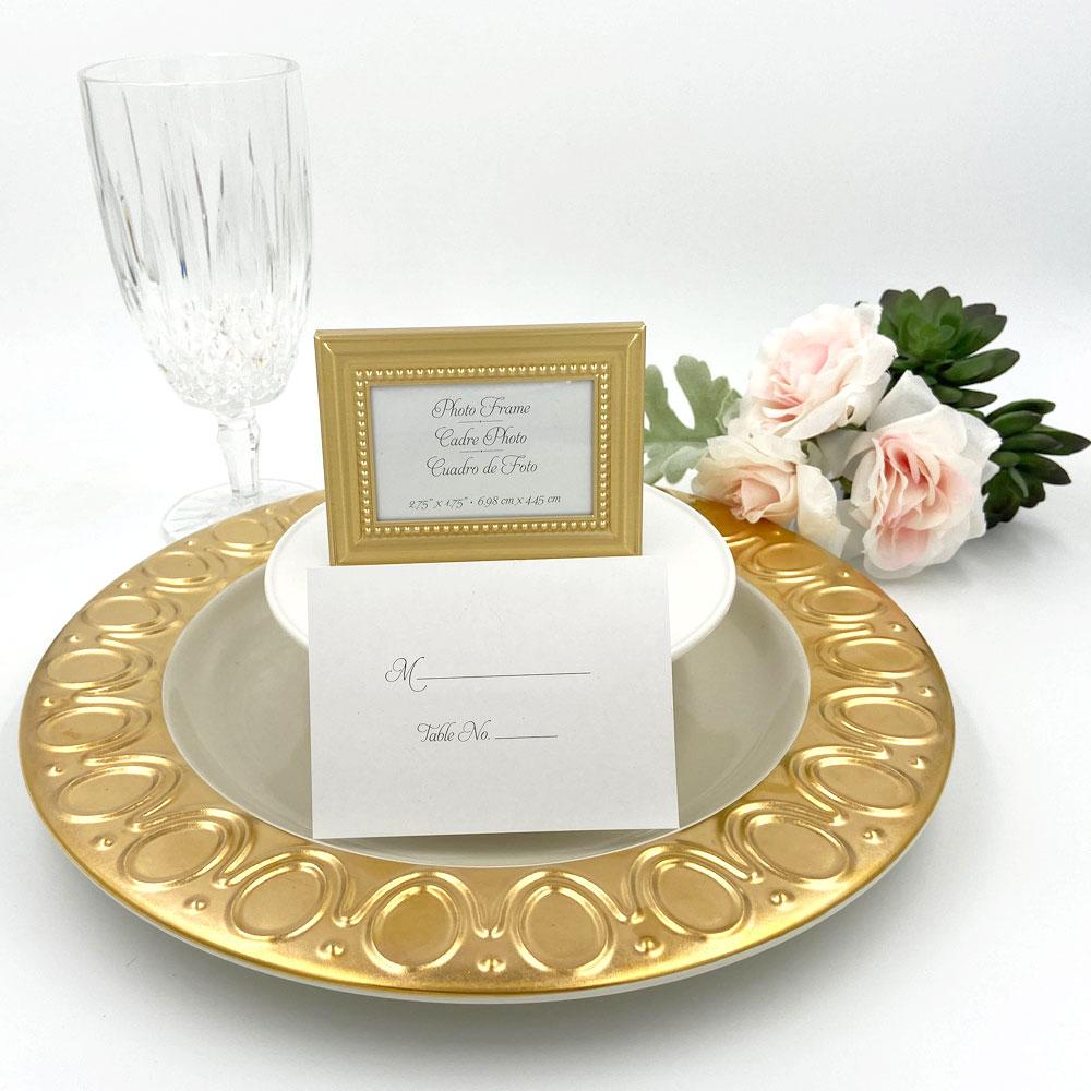 Beautifully Beaded Gold Place Card/Photo Holder (Set of 6)