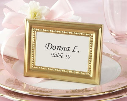Beautifully Beaded Gold Place Card/Photo Holder (Set of 6)