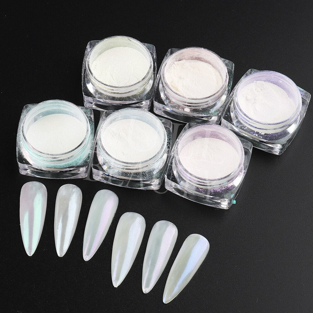 1Box Pearl Nail Powder Shimmer Rubbing Dust Mother Of Pearl Nail Art