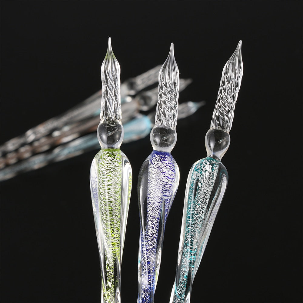 1pcs Safe Package Vintage Glass Dip Dipping Pen Holder Signature