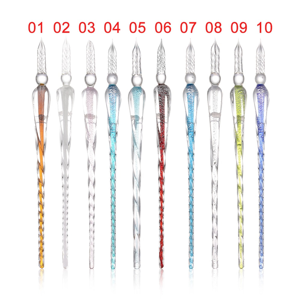 1pcs Safe Package Vintage Glass Dip Dipping Pen Holder Signature