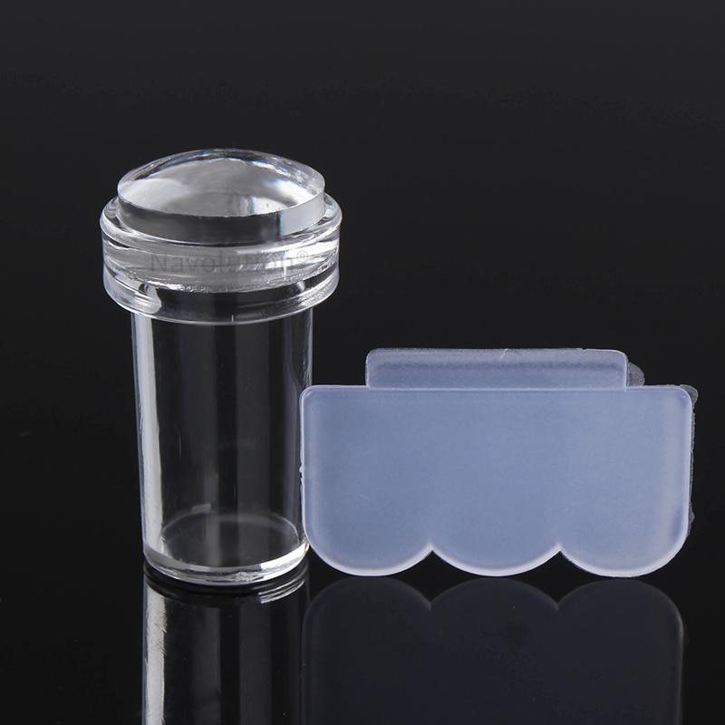 1set Mini Transparent Jelly Nail Art Stamper Scraper Set Diy Polish