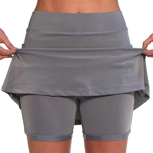 2022 Yoga Fitness Skirts  Fitness Quick Drying Solid Female Tennis