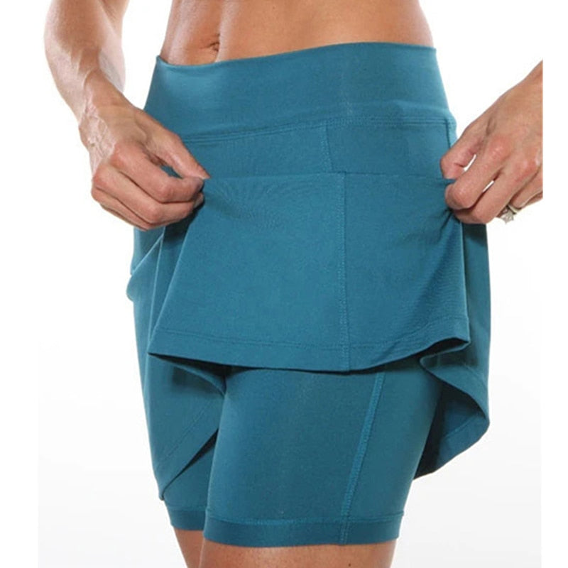 2022 Yoga Fitness Skirts  Fitness Quick Drying Solid Female Tennis