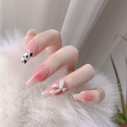 24pcs/box Sweet Short Round/square Head False Nail Art Full Cover