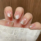 24pcs/box Sweet Short Round/square Head False Nail Art Full Cover