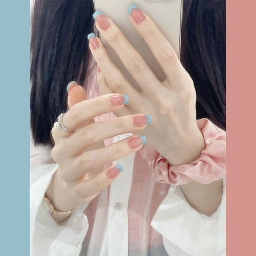 24pcs/box Sweet Short Round/square Head False Nail Art Full Cover