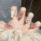 24pcs/box Sweet Short Round/square Head False Nail Art Full Cover