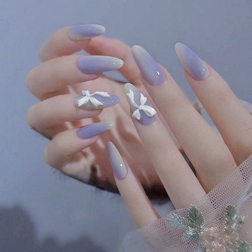 24pcs/box Sweet Short Round/square Head False Nail Art Full Cover
