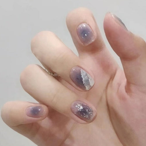 24pcs/box Sweet Short Round/square Head False Nail Art Full Cover