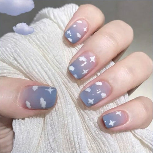 24pcs/box Sweet Short Round/square Head False Nail Art Full Cover