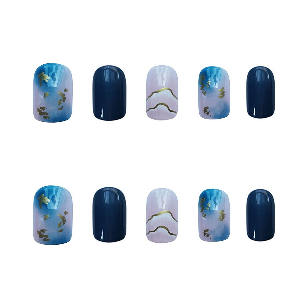 24pcs/box Sweet Short Round/square Head False Nail Art Full Cover