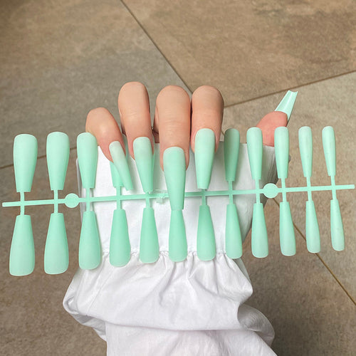 24pcs Mix Colors Matte Super Long Coffin False Nail Ballet Press On