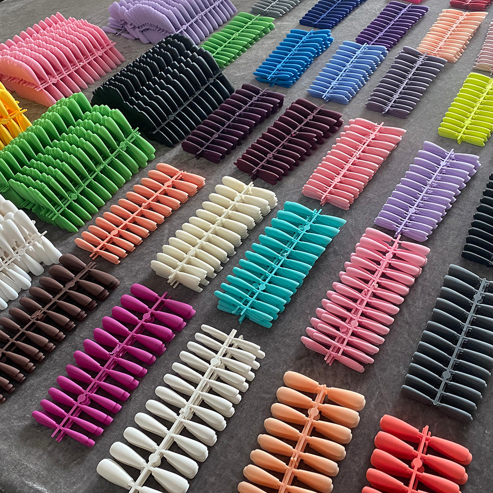 24pcs Mix Colors Matte Super Long Coffin False Nail Ballet Press On