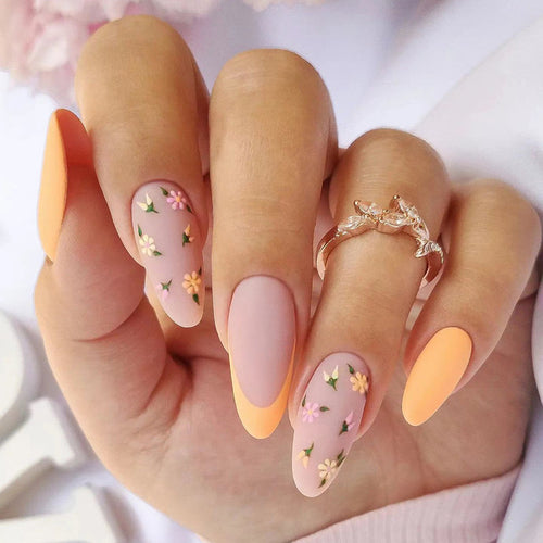 24pcs artifical nails with glue fake nail tips with design Detachable