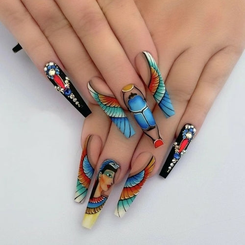 24pcs artifical nails with glue fake nail tips with design Detachable