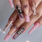 24pcs artifical nails with glue fake nail tips with design Detachable