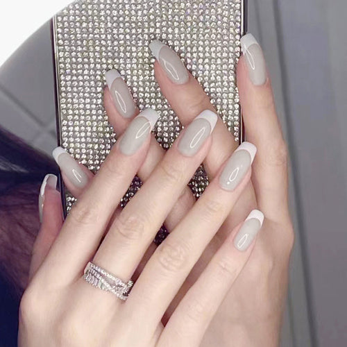 24pcs artifical nails with glue fake nail tips with design Detachable