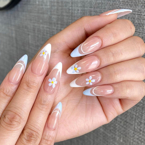 24pcs artifical nails with glue fake nail tips with design Detachable