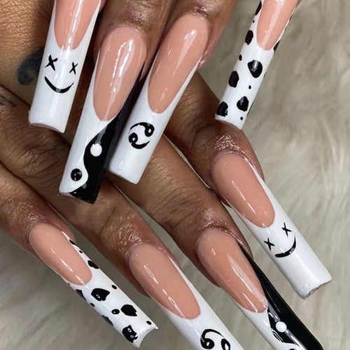 24pcs artifical nails with glue fake nail tips with design Detachable