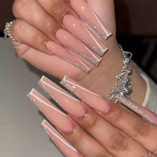 24pcs artifical nails with glue fake nail tips with design Detachable