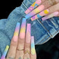 24pcs artifical nails with glue fake nail tips with design Detachable