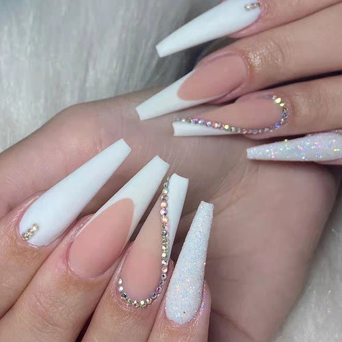 24pcs artifical nails with glue fake nail tips with design Detachable