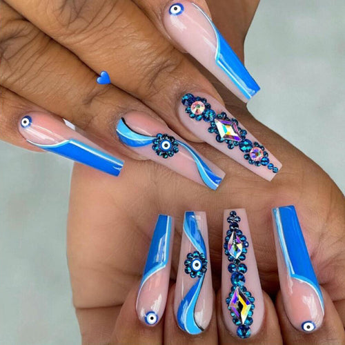 24pcs artifical nails with glue fake nail tips with design Detachable