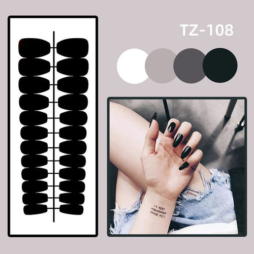 24pcs artifical nails with glue fake nail tips with design Detachable