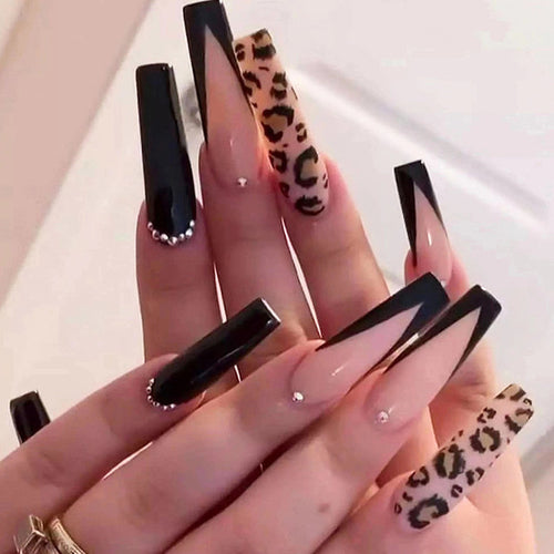 24pcs artifical nails with glue fake nail tips with design Detachable