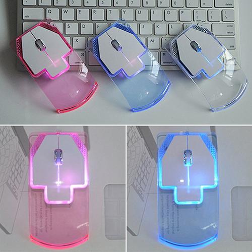 Creative Ultra-thin Transparent 2.4GHz Wireless Optical Luminous Mouse