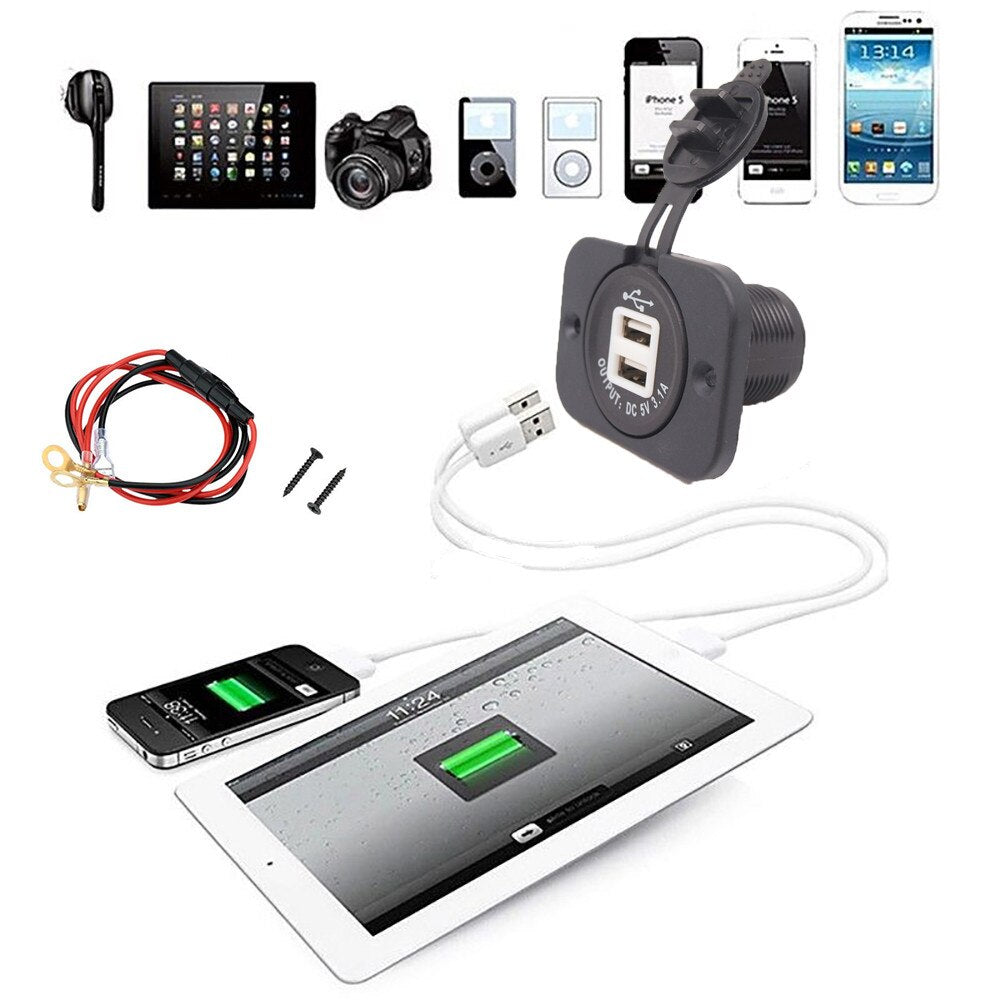 3.1A Waterproof Dual USB Port Charger Socket