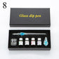 3/7/15 Pcs Glass Pen Set 7ml Colors Ink Floral Crystal Glass Dip Pen